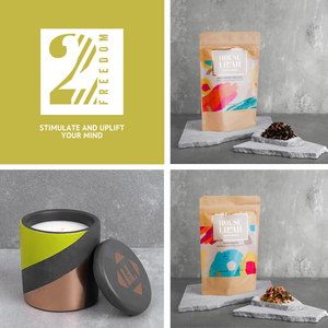 Freedom Ritual Set - Concrete Soy Candle & 2 x Tea