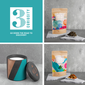 Curiosity Ritual Set - Concrete Soy Candle & 2 x Tea
