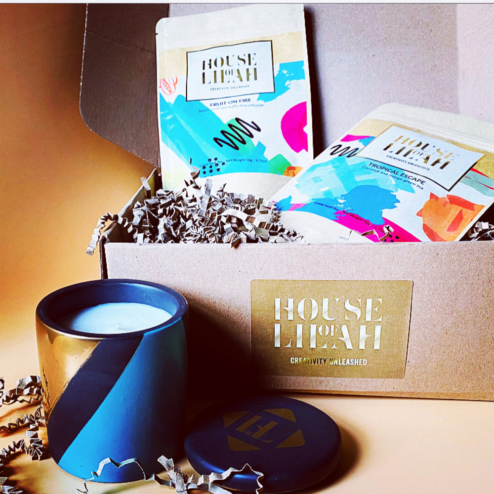 Curiosity Ritual Set - Concrete Soy Candle & 2 x Tea