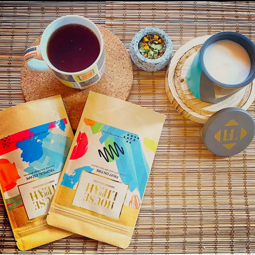 Curiosity Ritual Set - Concrete Soy Candle & 2 x Tea