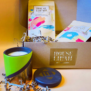 Freedom Ritual Set - Concrete Soy Candle & 2 x Tea